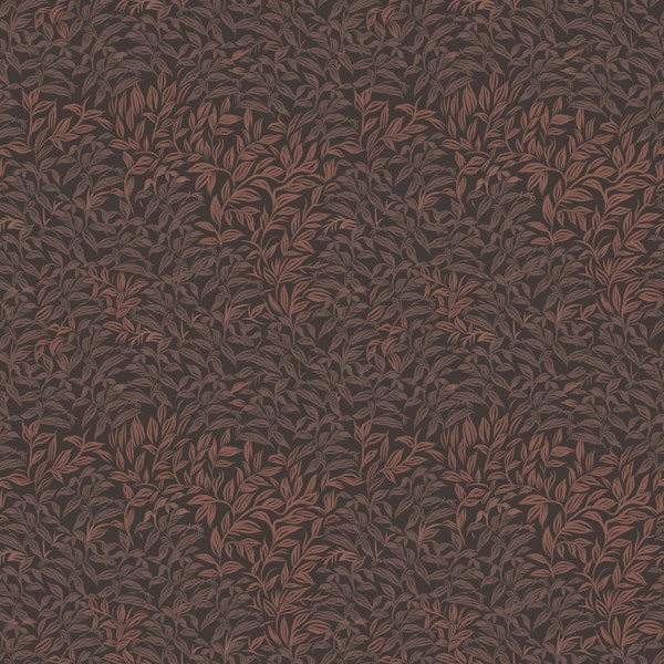 Moody Brown Botanical Leaves