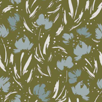 Olive Green Brush Florals tapeta