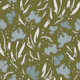 Olive Green Brush Florals