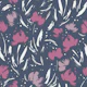Midnight Bloom Purple Brush Florals