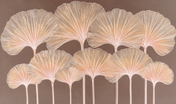 Japandi Ginkgo Botanical Mural