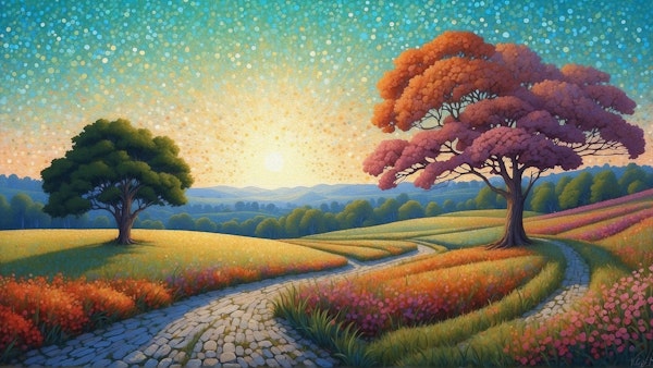 Pastel Countryside Sunset