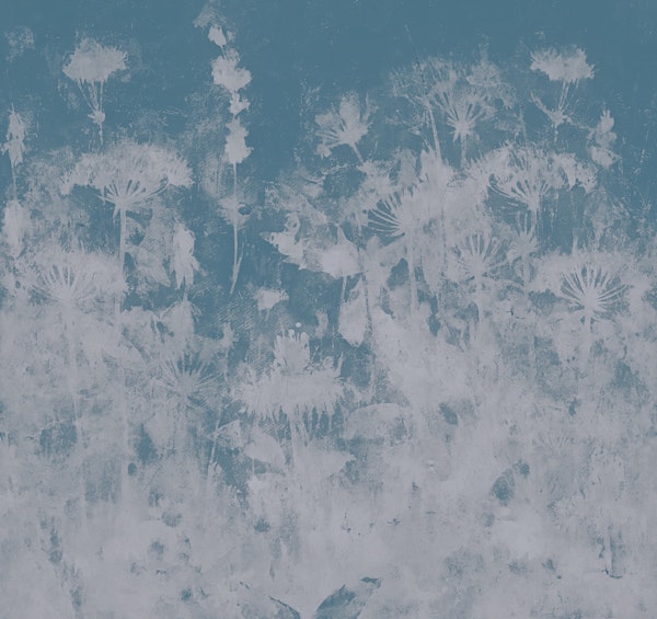 Dark Teal Floral Grunge Texture
