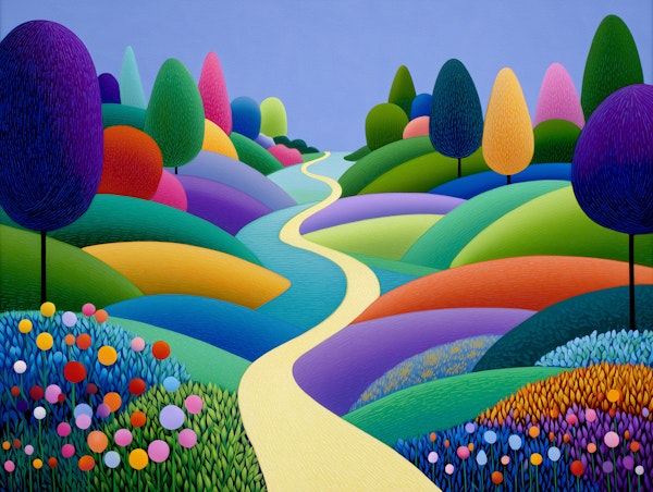 Playful Rainbow Landscape