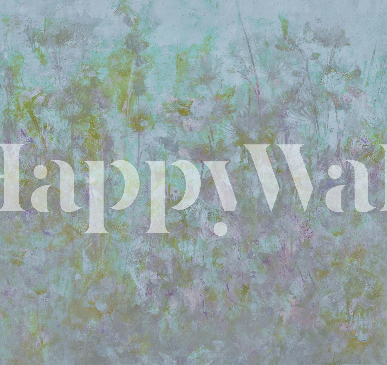 Misty Meadow Watercolor wallpaper in a room