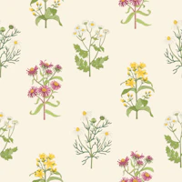 Cottage Garden Wildflowers handpainted wallpaper
