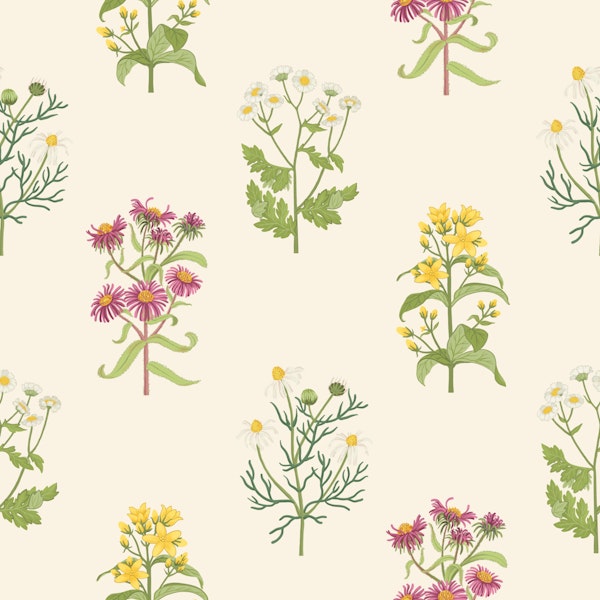 Cottage Garden Wildflowers handpainted