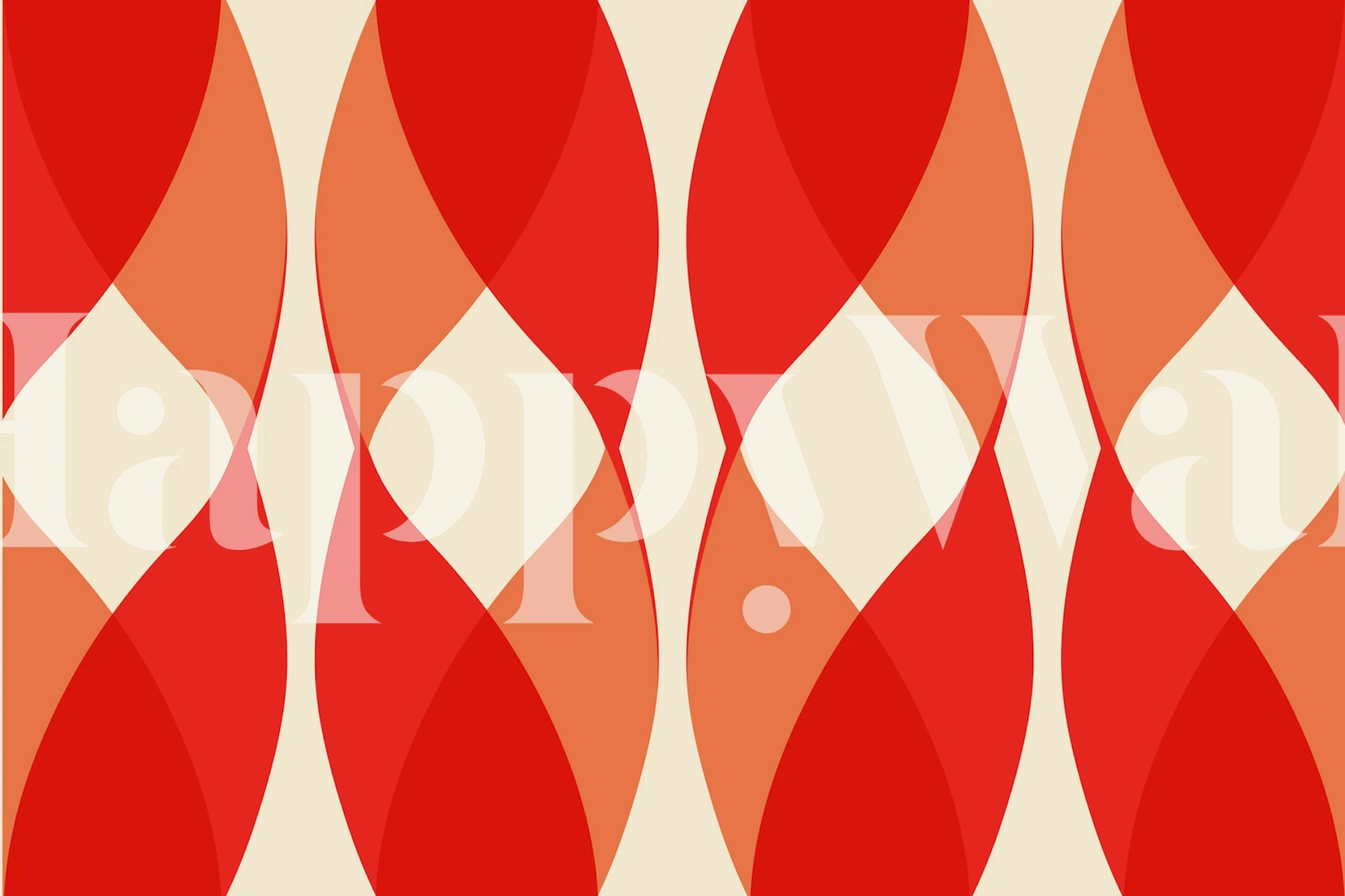 Farverig moderne bølgekunst tapet i et rum