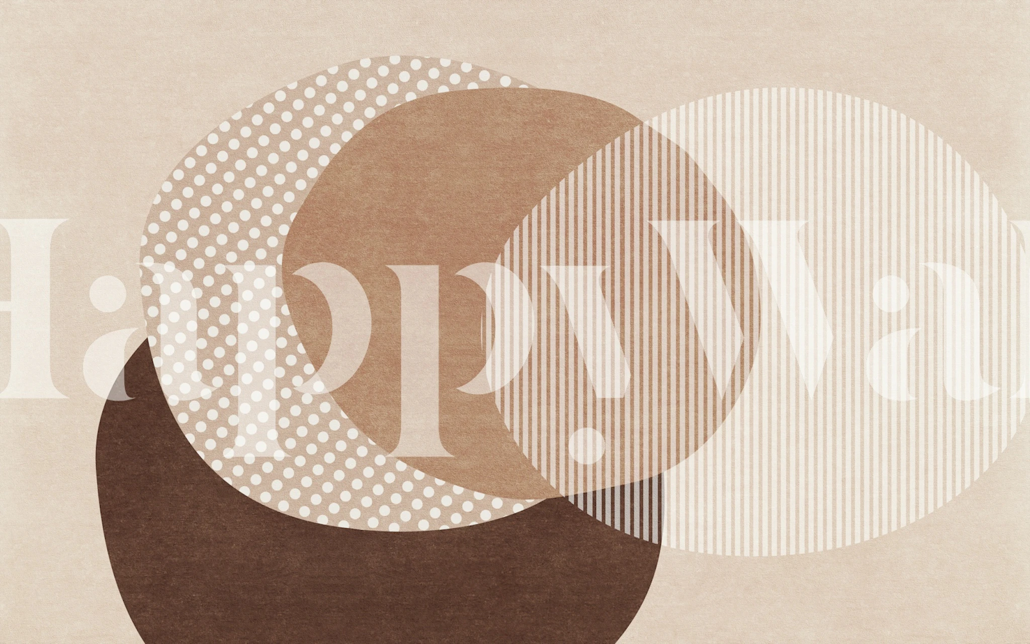 Stilren tapet med förskjutna cirklar i ett rum