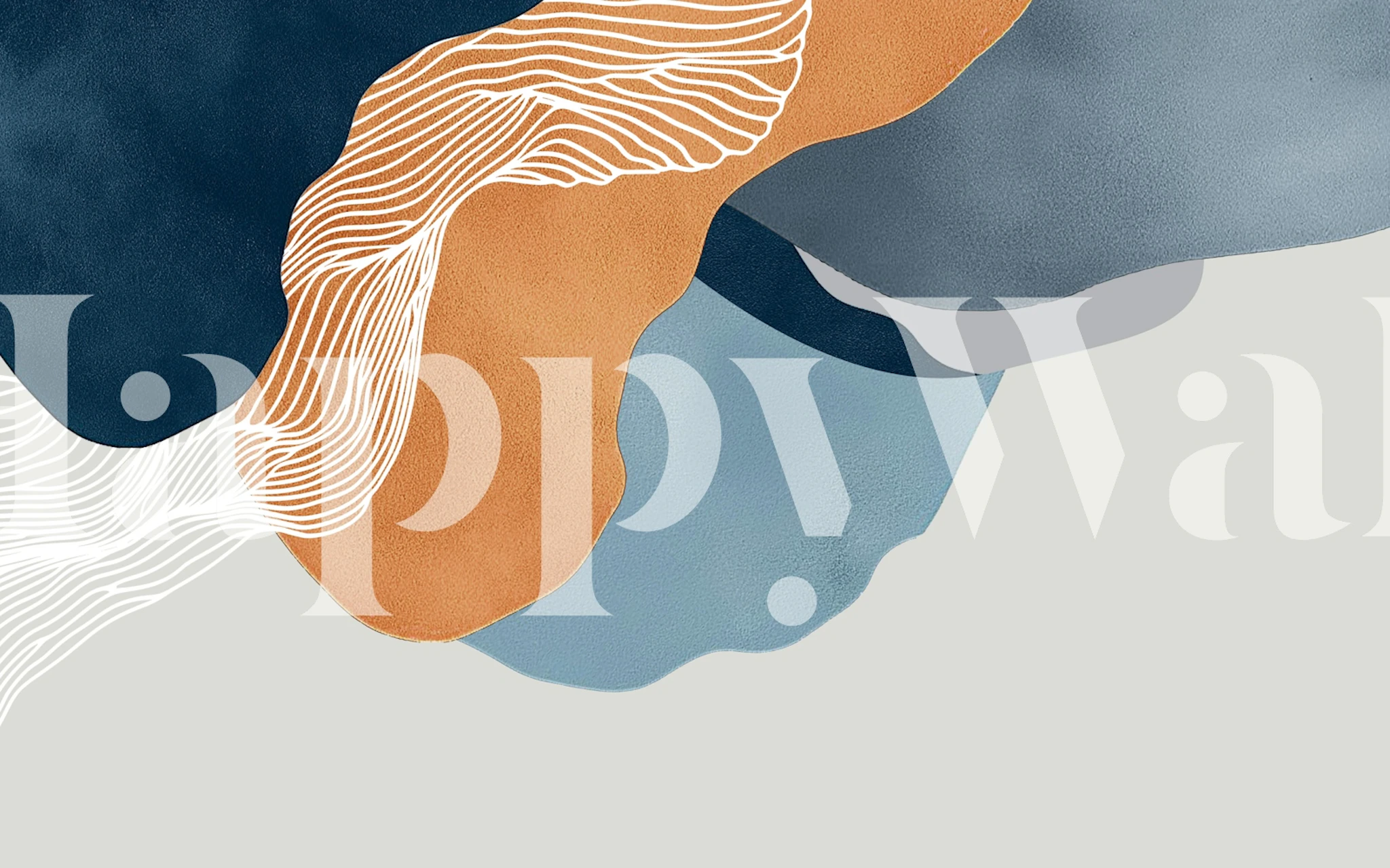 Spokojna tapeta ze sztuką płynną wyeksponowana w pokoju