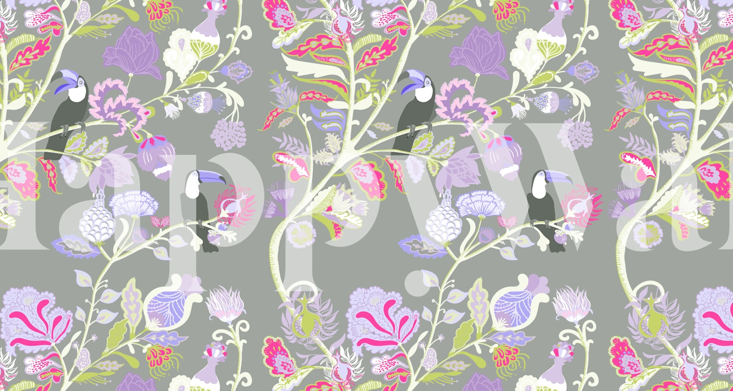 Toucans Indienne In Pastel wallpaper