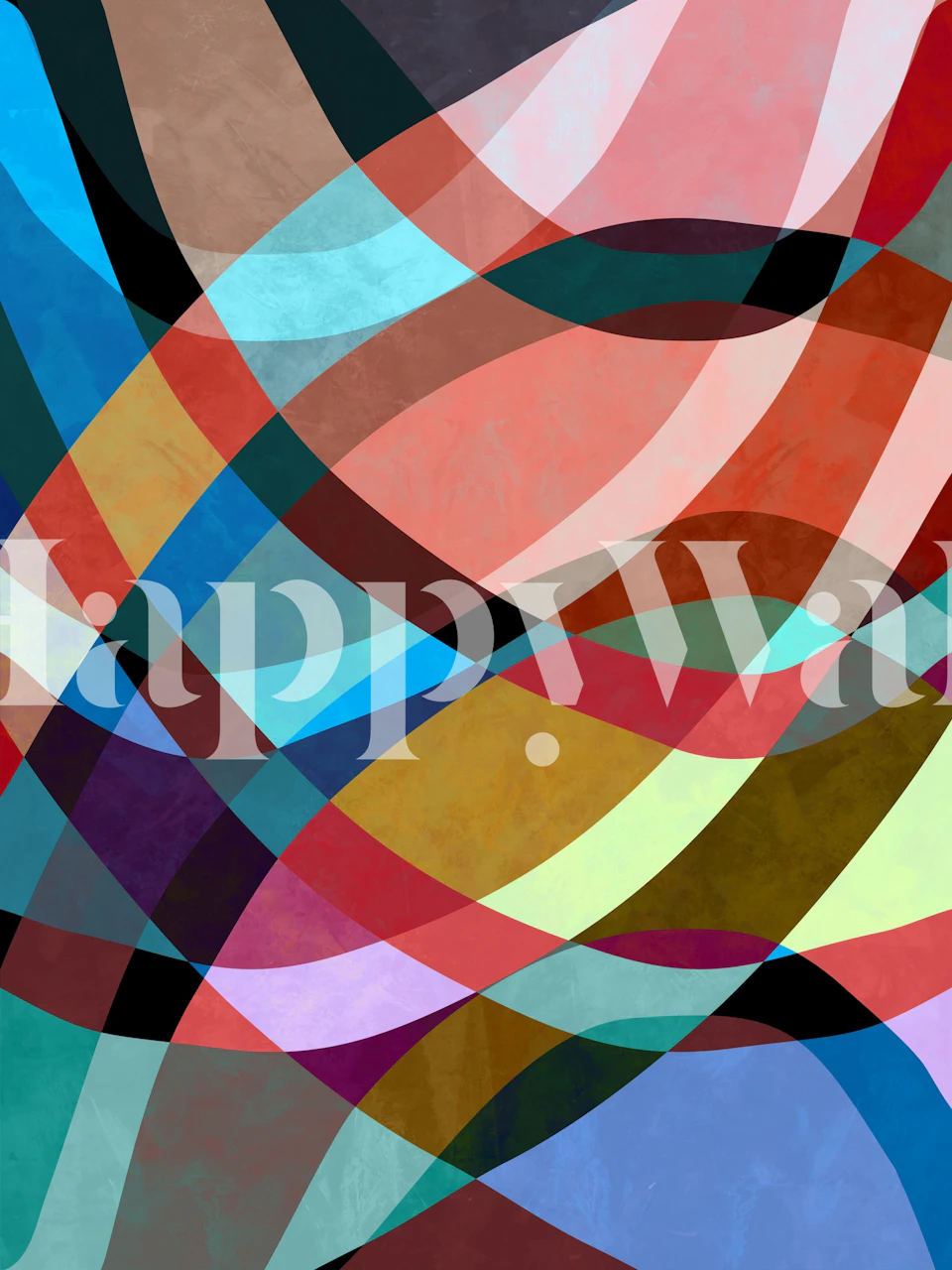 Stylowa tapeta z falistym wzorem prezentowana w pokoju