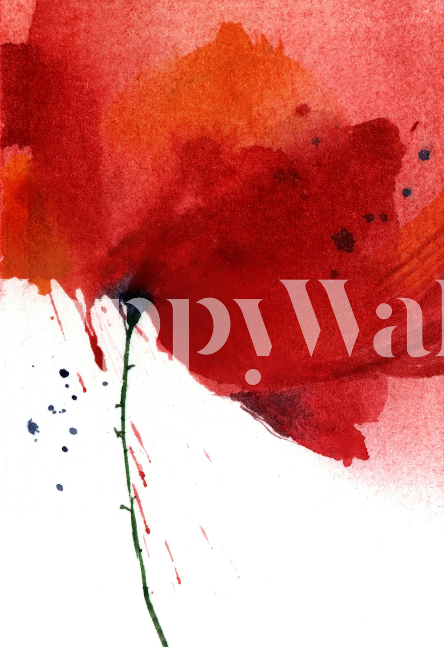 tapeta Crimson Poppy Splash v místnosti