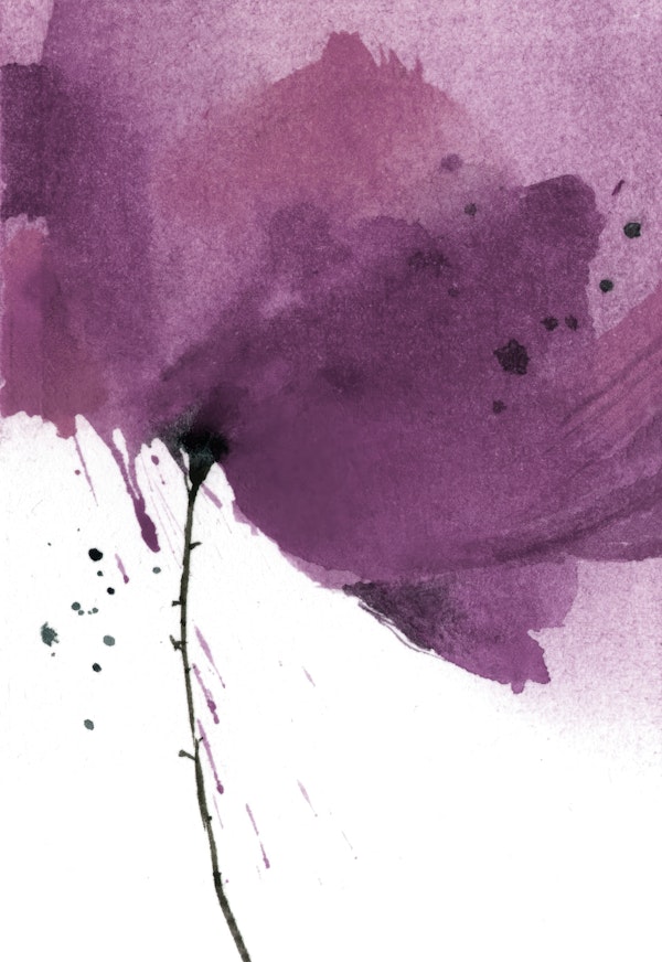 Purple Watercolor Bloom