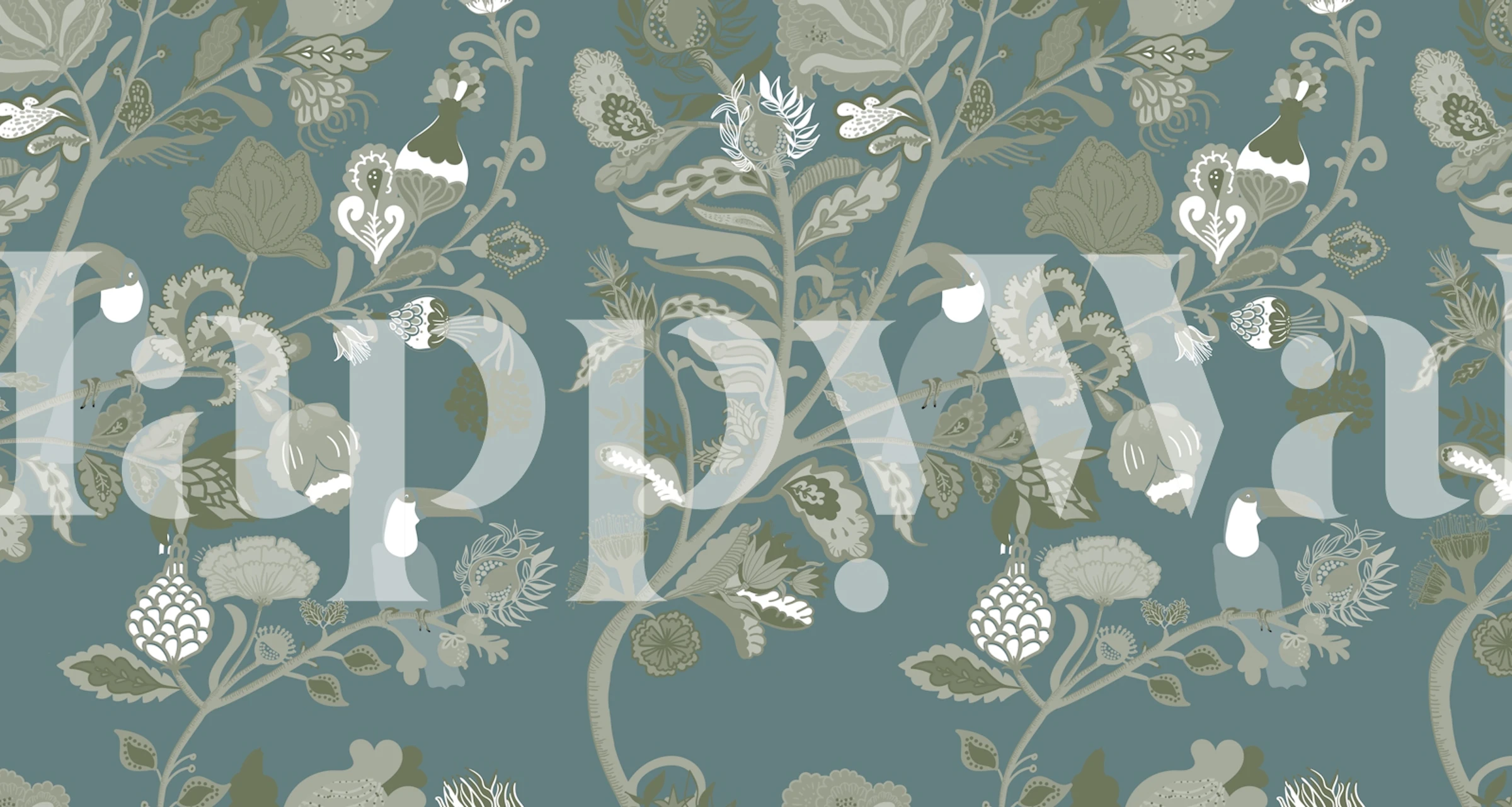 Toucans Indienne Petroleum wallpaper in a room