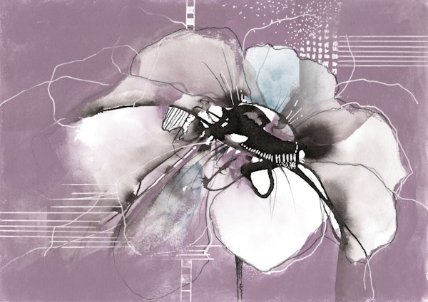 Contemporary Orchid Line Art