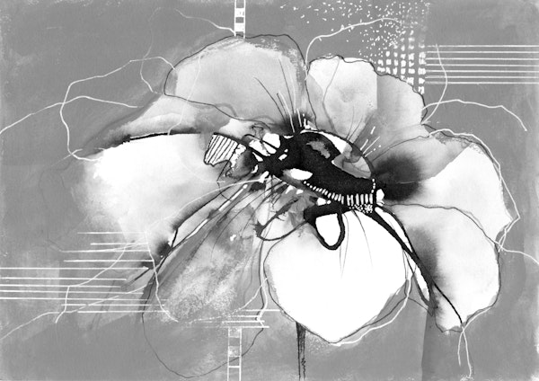 Modern Ink Floral Closeup