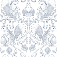 Woodland Toile Squirrels and Birds wallpaper