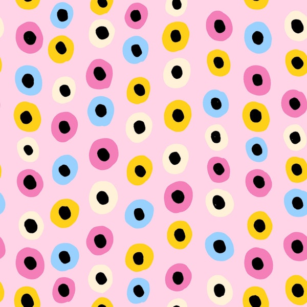 Playful Candy Dots on Blush Pink