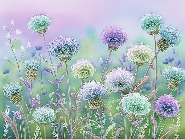 Pastel Thistle Meadow
