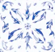 Calm Koi Fish and Lotus Bloom in blue