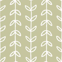 Botanical Tendril Stripes Boho Sage tapet