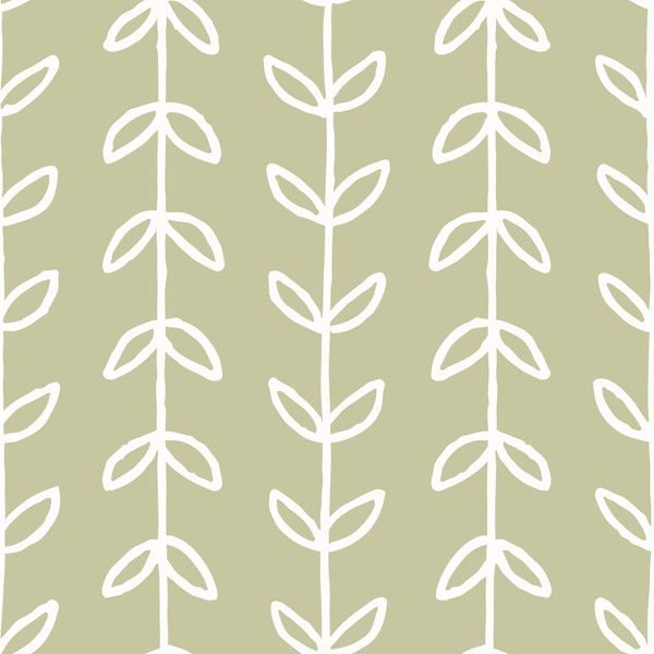 Botanical Tendril Stripes Boho Sage