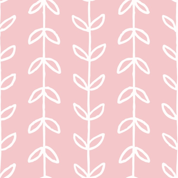 Botanical Tendril Stripes Soft Pink