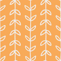 Botanical Tendril Stripes Yellow Orange tapet