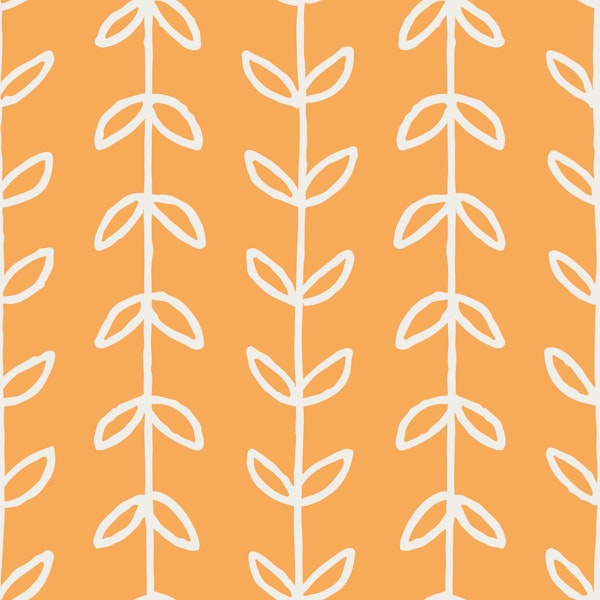 Botanical Tendril Stripes Yellow Orange