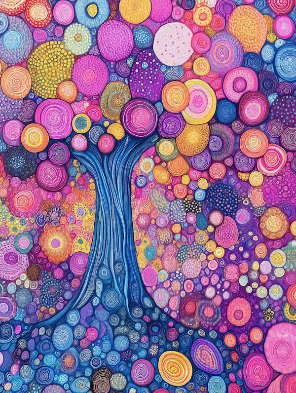 Vibrant Spiral Tree Canopy