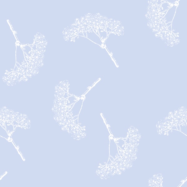 Sky Blue Botanical Silhouettes