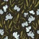 Sage and Black Abstract Brush Florals