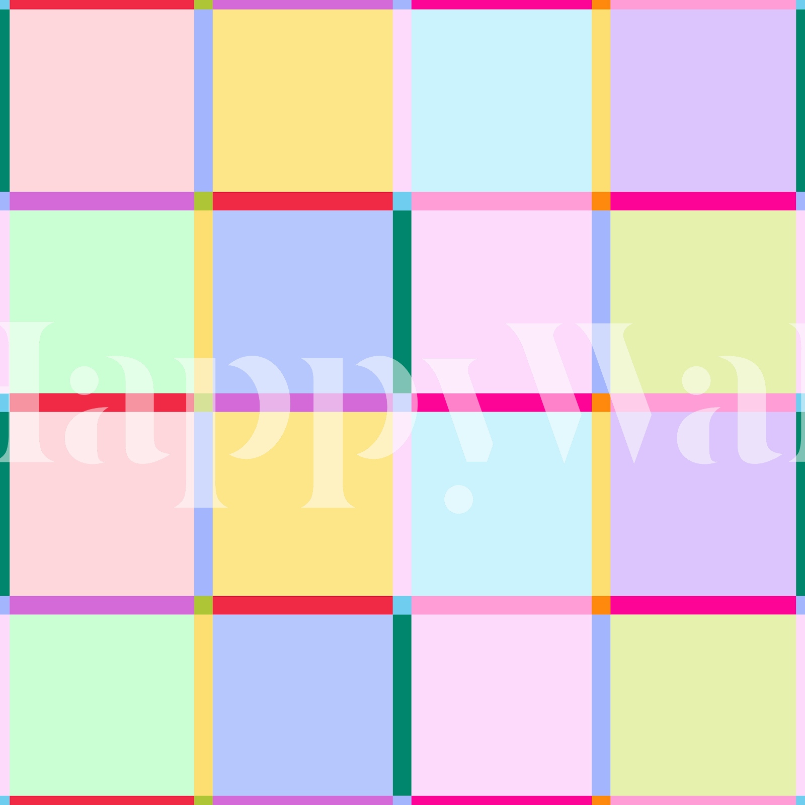 Pastel Color Block Grid Wallpaper