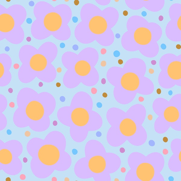 Cute Retro Daisy Floral Confetti