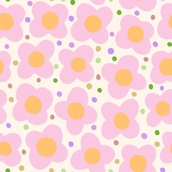 Soft Pink Floral Pop confetti