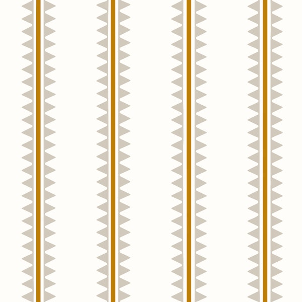 Mustard Scandi Zigzag Stripe on Beige