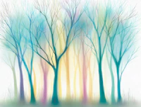Pastel Forest Mist tapete