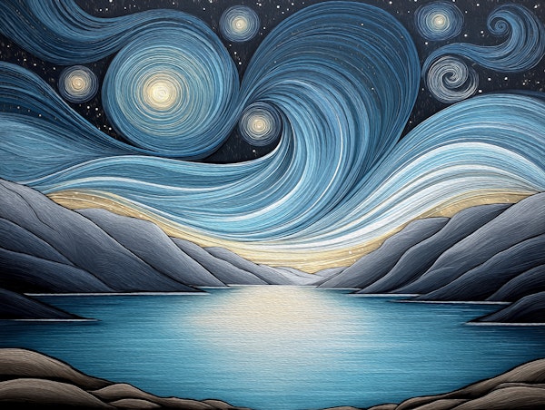 Starry Night Swirl Lake