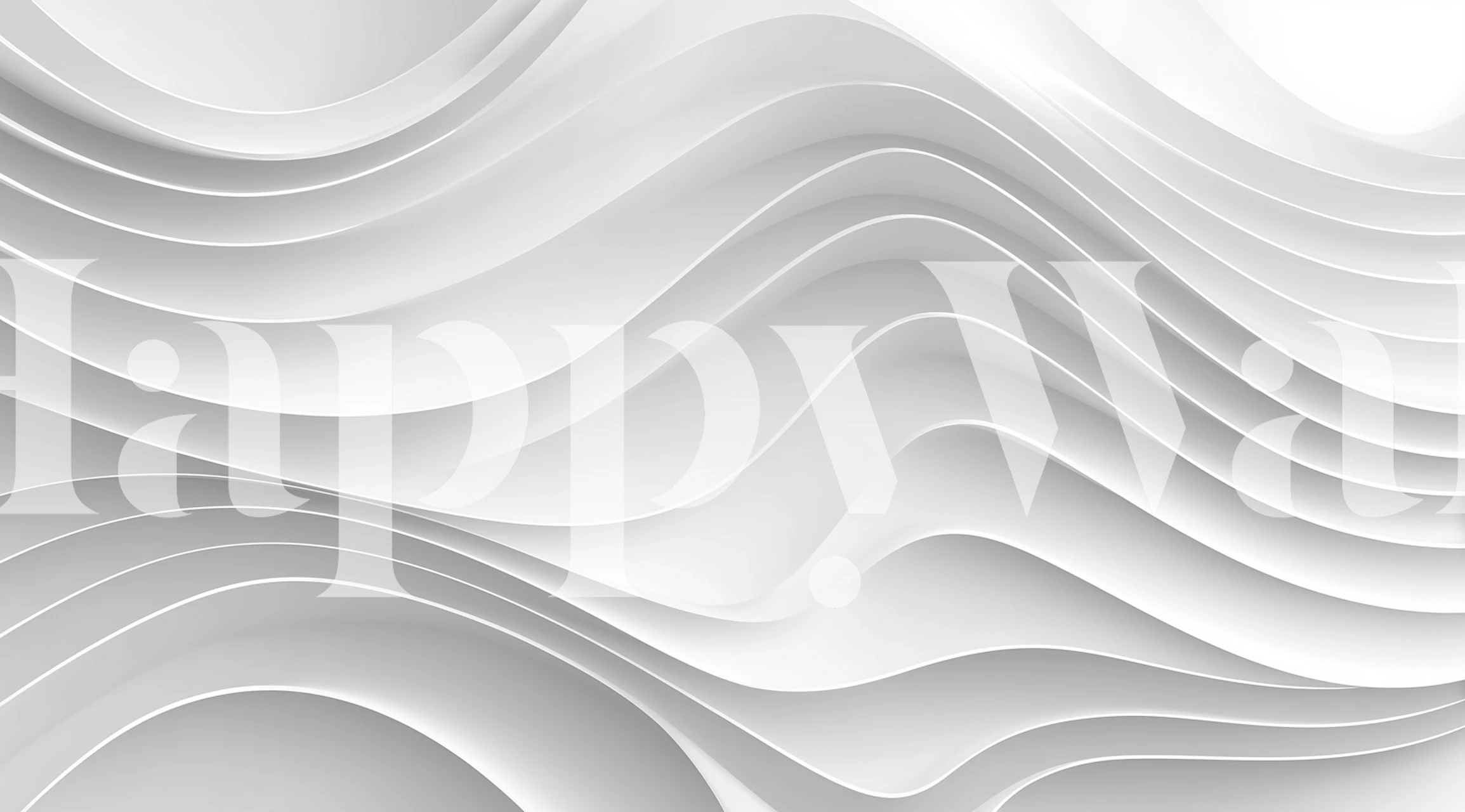 Modern White Wave Relief wallpaper in a room