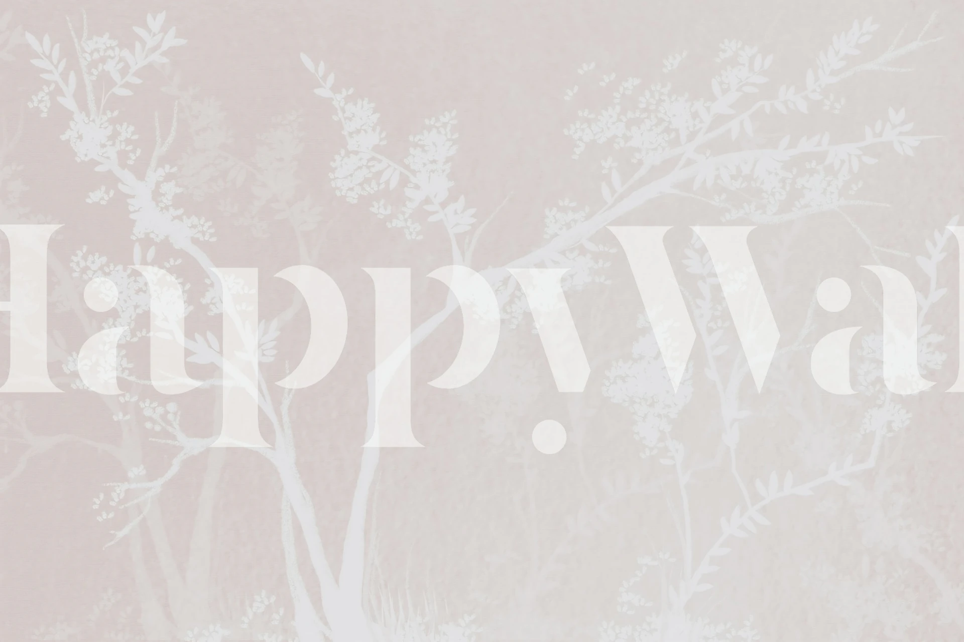 Zarte neutrale botanische Tapete in einem Raum