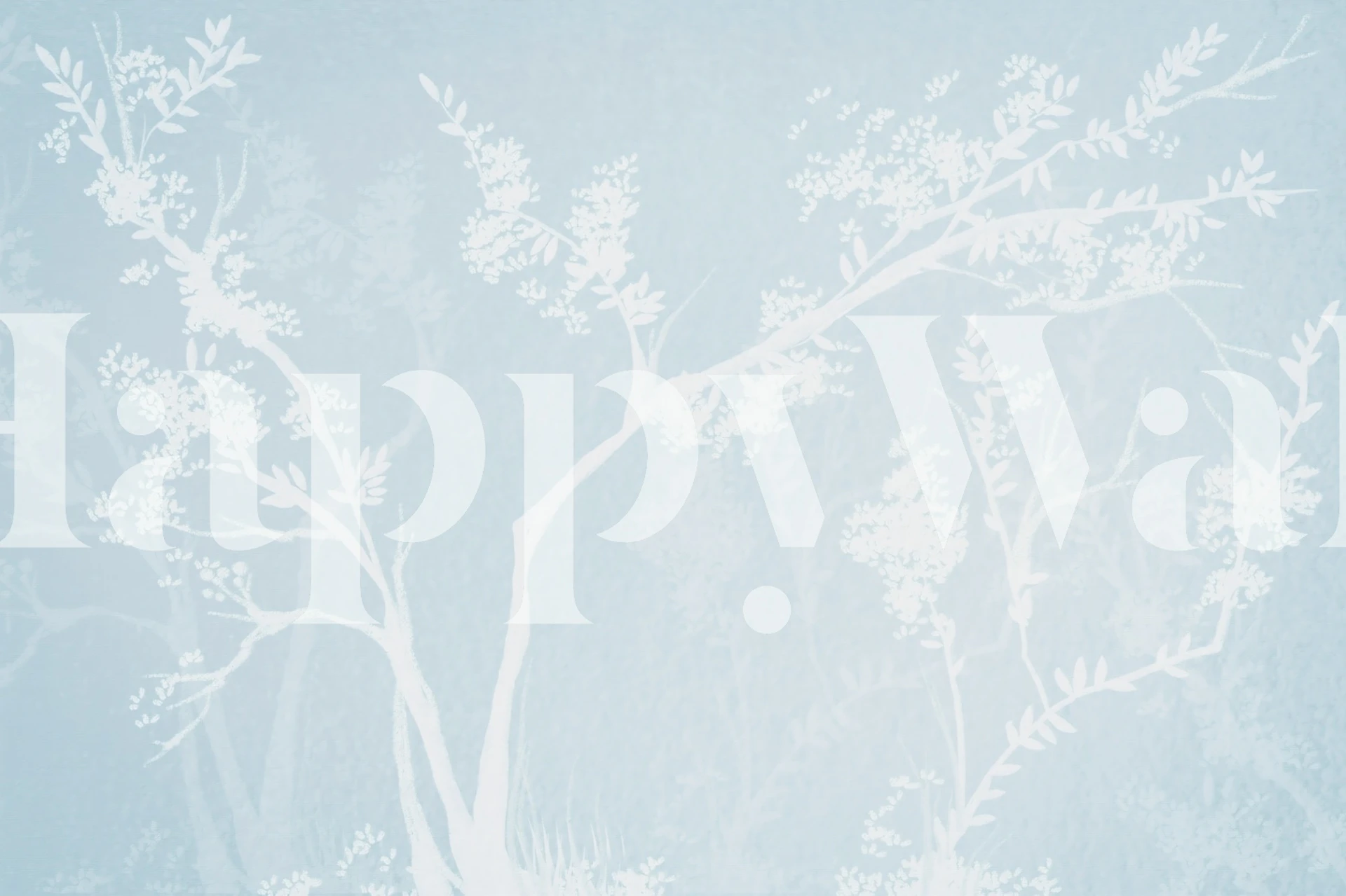 Winternebel Baumkronen Tapete in einem Zimmer