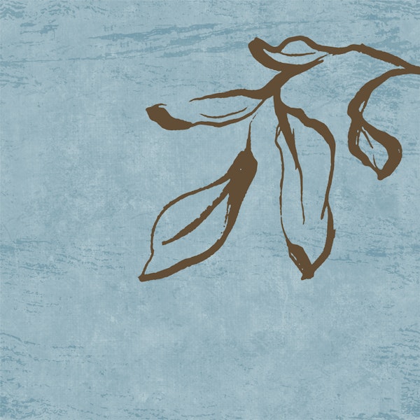 Japandi Inky Macro Leaves - Soft Teal