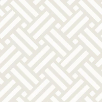 Beige White Interlocking Lines Pattern L carta da parati