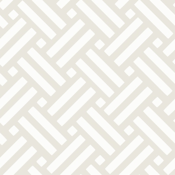 Beige White Interlocking Lines Pattern L