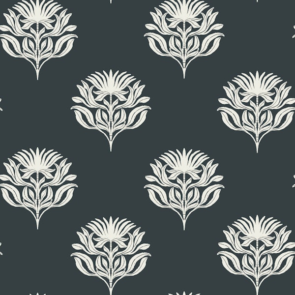 Midnight Botanical Damask