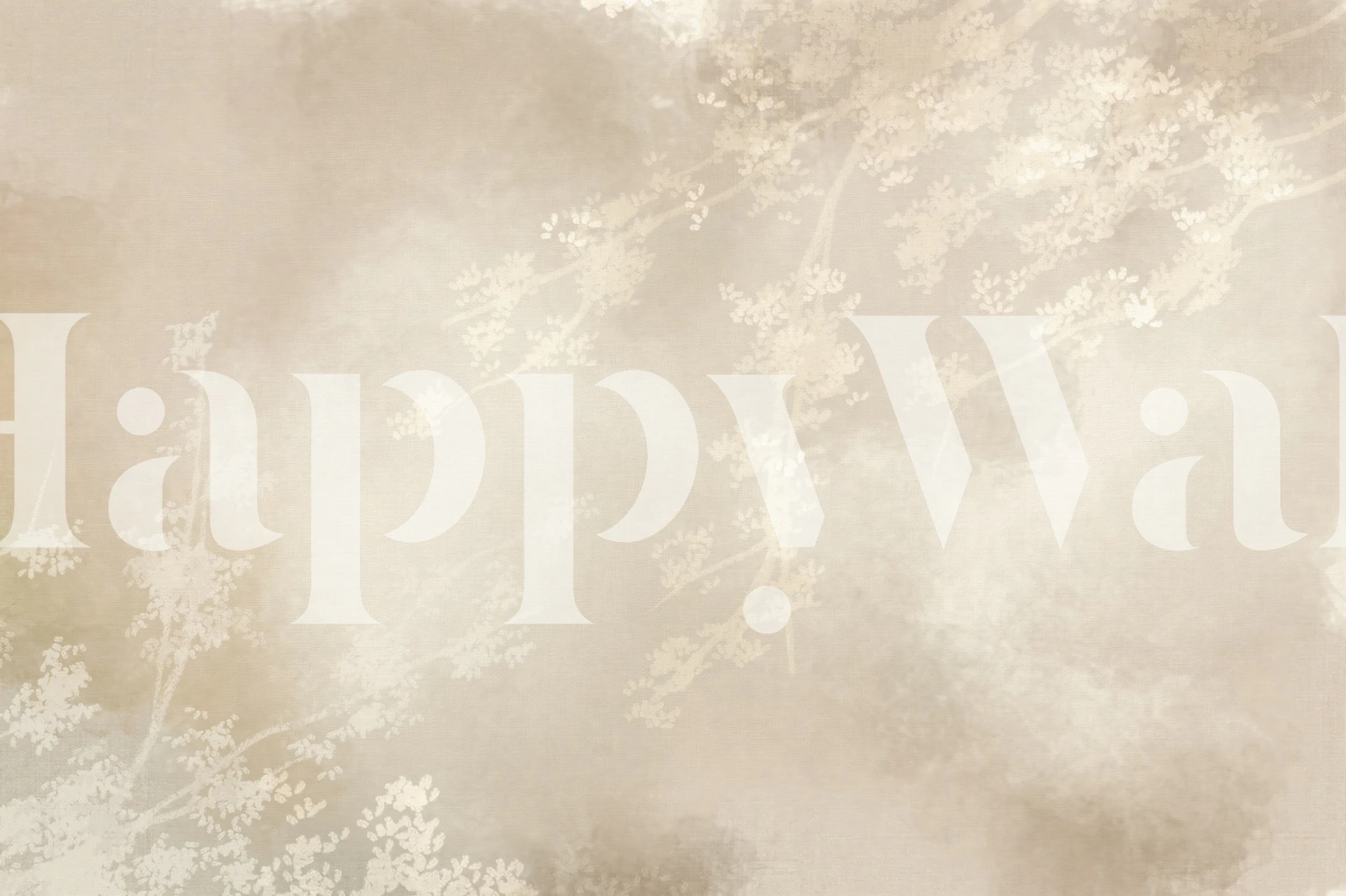Misty Ivory Wildflower Abstract Landscape wallpaper in a room