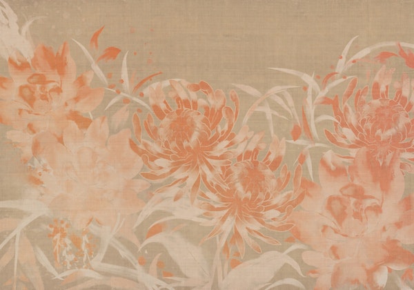 Misty Ivory Wildflower Abstract Landscape