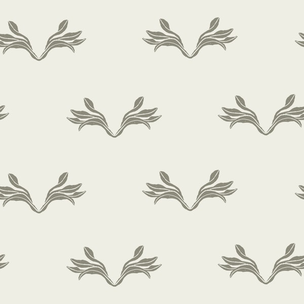 Minimal Leaf Border Sage Gray