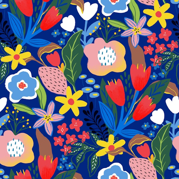 Bold Folk Floral Night